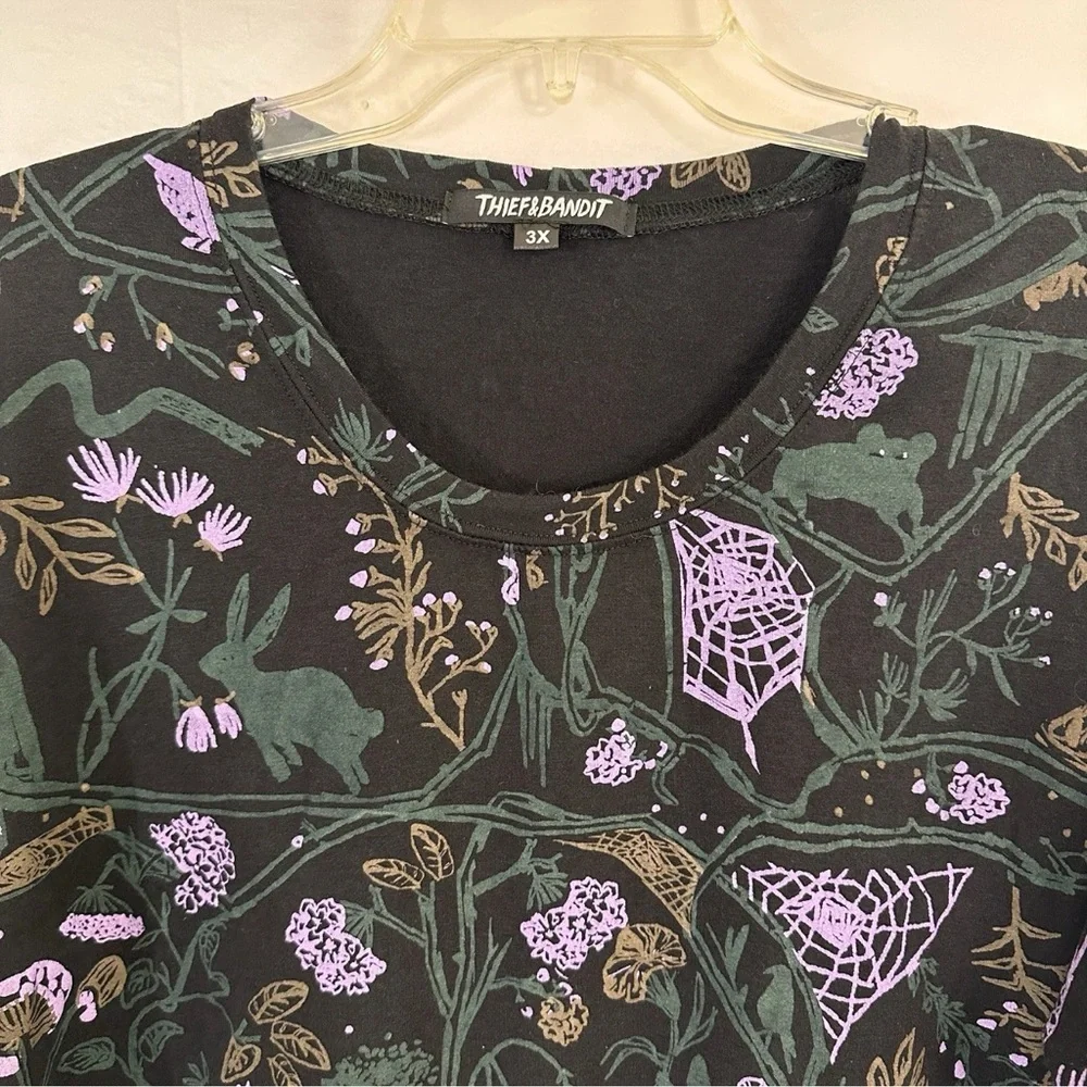 Thief & Bandit handmade hand-printed in Canada top Dusk Nightcrawlers 3x - Picture 2 of 7